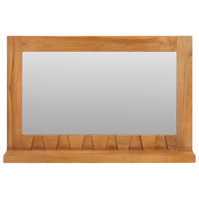 Load image into Gallery viewer, Vidaxl wandspiegel met schap 60x12x40 cm massief teakhout