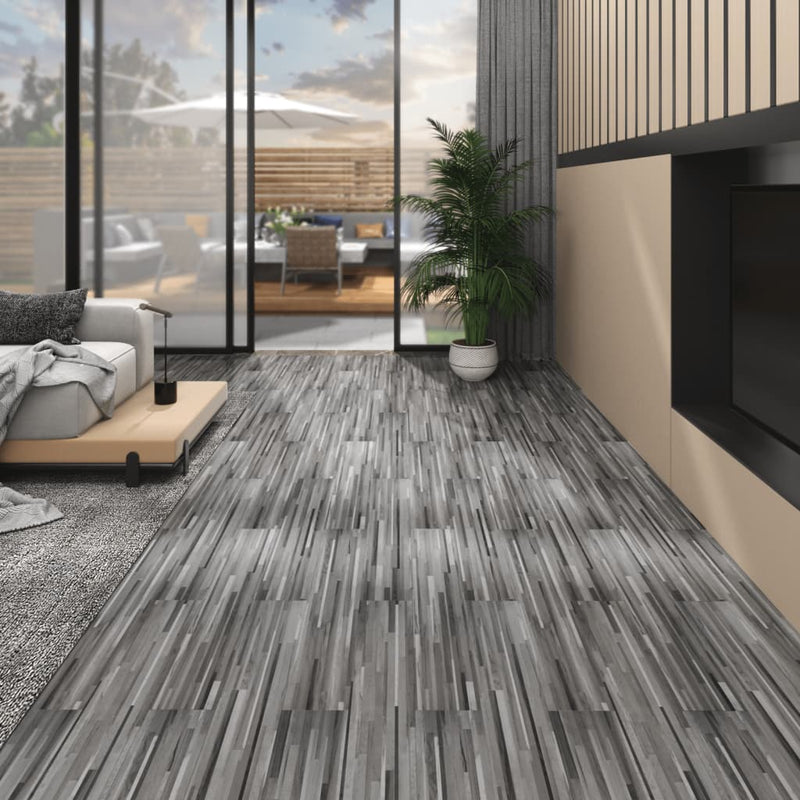 Load image into Gallery viewer, VidaXL Vloerplanken niet-zelfklevend 4,46 m² 3 mm PVC gestreept grijs