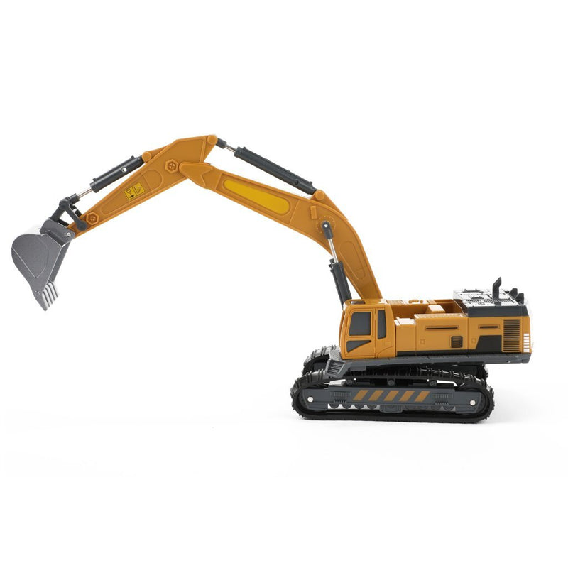 Load image into Gallery viewer, Toi-toys metal world graafmachine met rupsbanden 1:55 geel zwart