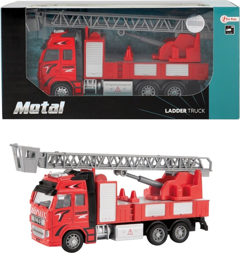 Load image into Gallery viewer, Metal brandweerwagen 1:38 rood 12cm