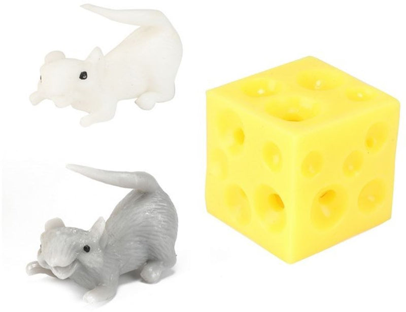 Load image into Gallery viewer, Rekbare stuiterkaas met 2 muizen 4,5x8cm