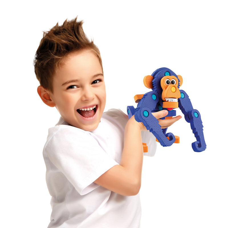 Load image into Gallery viewer, Toi-toys knutselpuzzel aap junior 25,8 cm blauw 59-delig