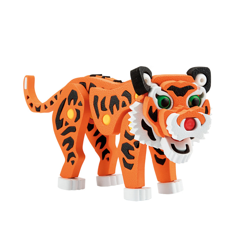 Load image into Gallery viewer, Toi-toys 3d puzzel tijger junior 31,5 cm foam oranje 121-delig