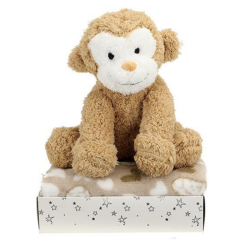 Load image into Gallery viewer, Toi-toys pluchen aap + knuffeldeken in geschenkdoos