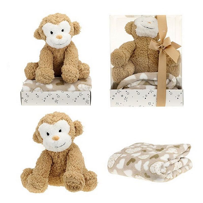 Load image into Gallery viewer, Toi-toys pluchen aap + knuffeldeken in geschenkdoos