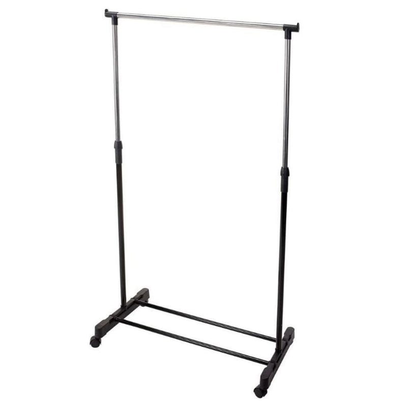 Afbeelding laden in galerijviewer, Storage solutions Storage solutions Kledingrek met wielen enkele stang 80x42x(90-165) cm