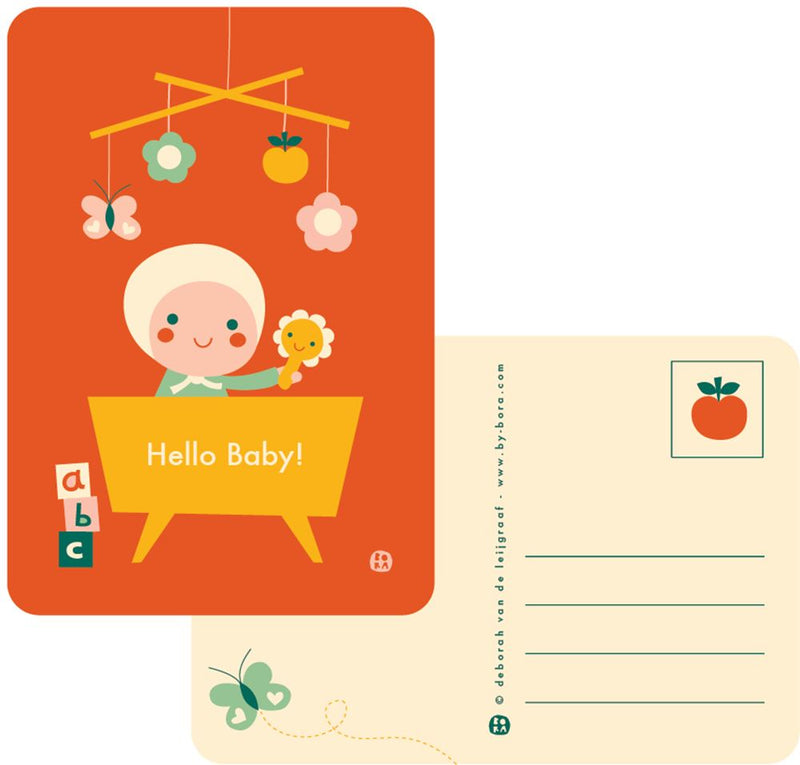 Load image into Gallery viewer, Bora hello baby-bed ansichtkaart