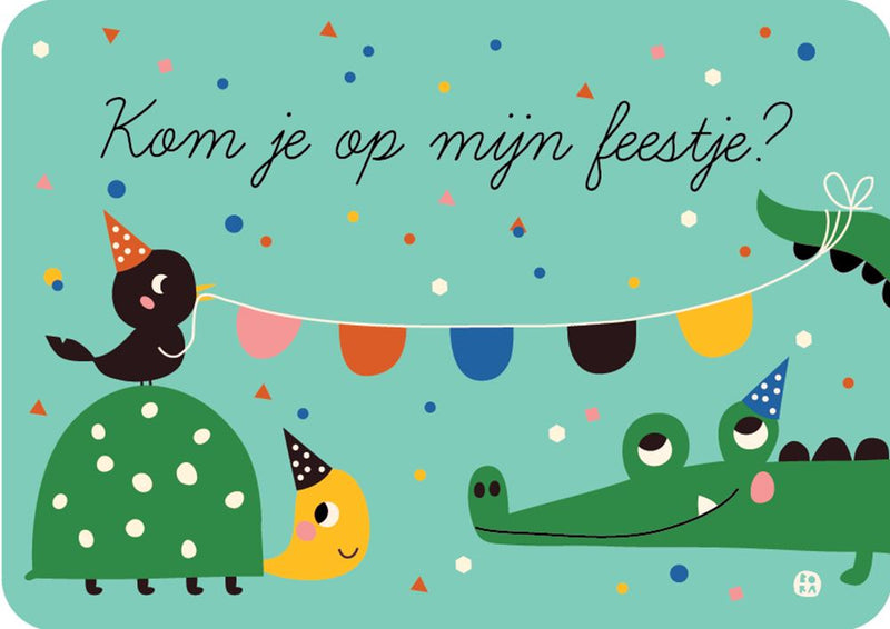 Load image into Gallery viewer, Uitnodiging: 6 kaartencroc en schildpad.