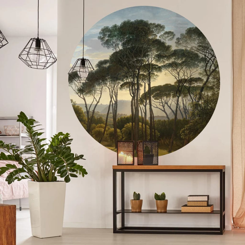 Load image into Gallery viewer, Wallart wallart behangcirkel umbrella pines in italy 190 cm