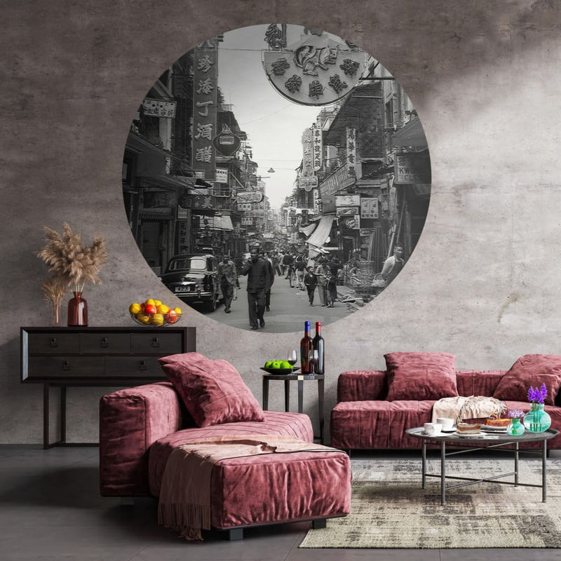 Load image into Gallery viewer, WallArt WallArt Behangcirkel Hong the Old Days 142,5 cm