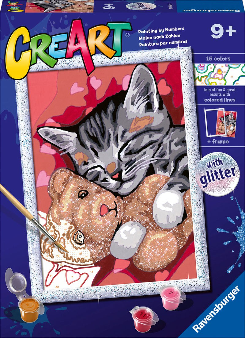 Afbeelding laden in galerijviewer, Ravensburger creart schilderen op nummer - vredige kitten