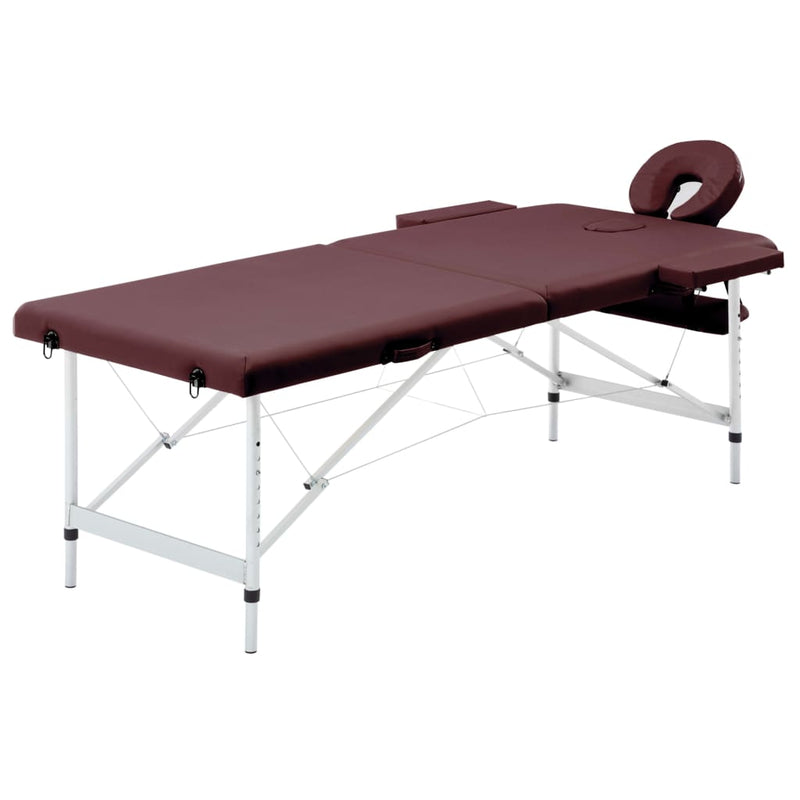 Load image into Gallery viewer, Vidaxl massagetafel inklapbaar 2 zones aluminum wijnpaars