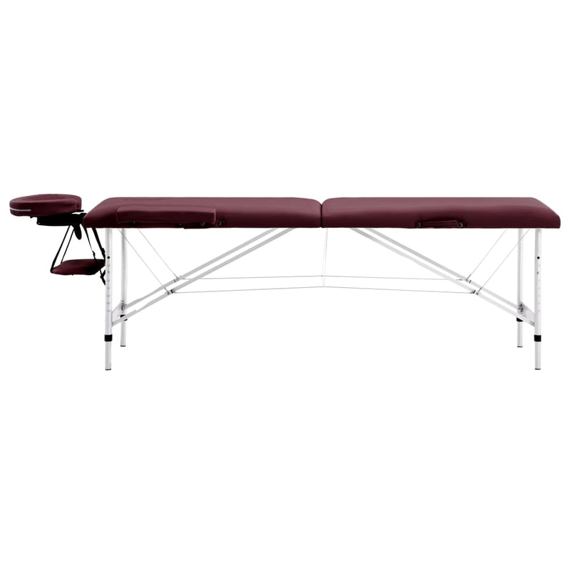 Load image into Gallery viewer, Vidaxl massagetafel inklapbaar 2 zones aluminum wijnpaars