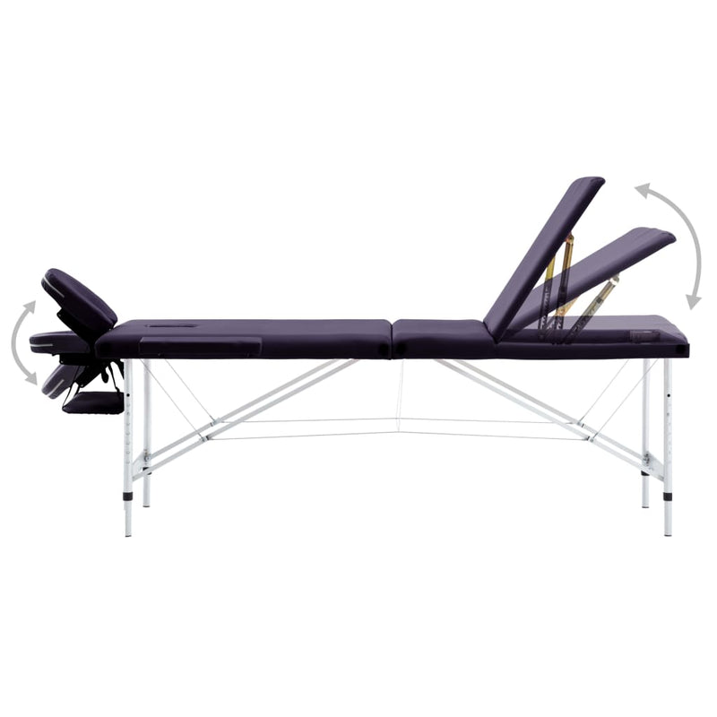 Load image into Gallery viewer, VidaXL Massagetafel inklapbaar 3 zones aluminum paars