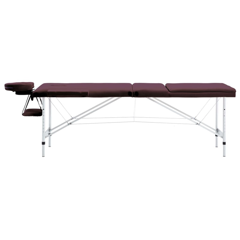 Load image into Gallery viewer, Vidaxl massagetafel inklapbaar 3 zones aluminum wijnpaars