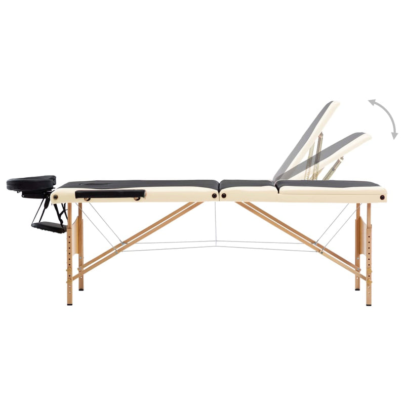 Load image into Gallery viewer, Vidaxl massagetafel inklapbaar 3 zones hout zwart en beige