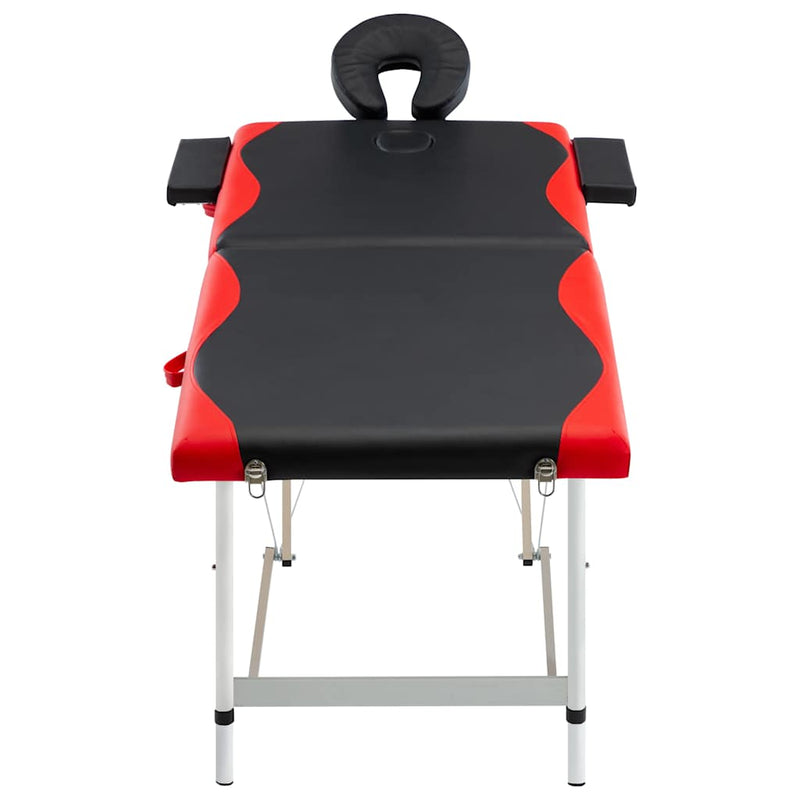 Load image into Gallery viewer, Vidaxl massagetafel inklapbaar 2 zones aluminium zwart en rood
