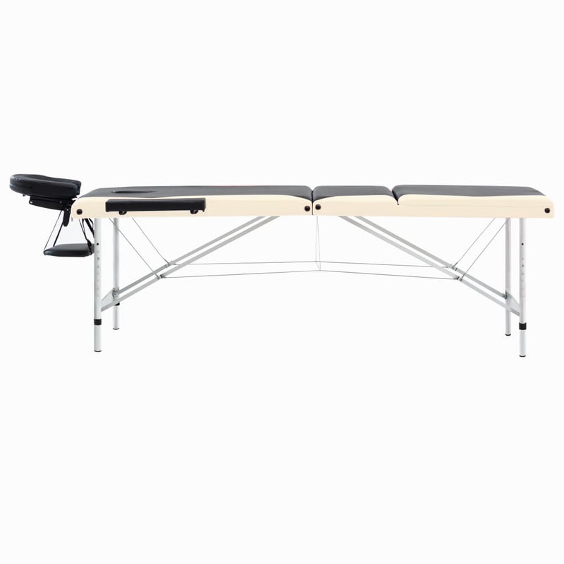 Load image into Gallery viewer, Vidaxl massagetafel inklapbaar 3 zones aluminium zwart en beige