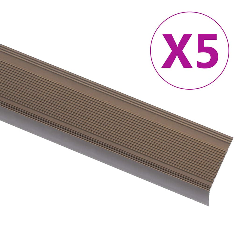 Load image into Gallery viewer, Vidaxl trapneuzen l-vormig 5 st 100 cm aluminium bruin