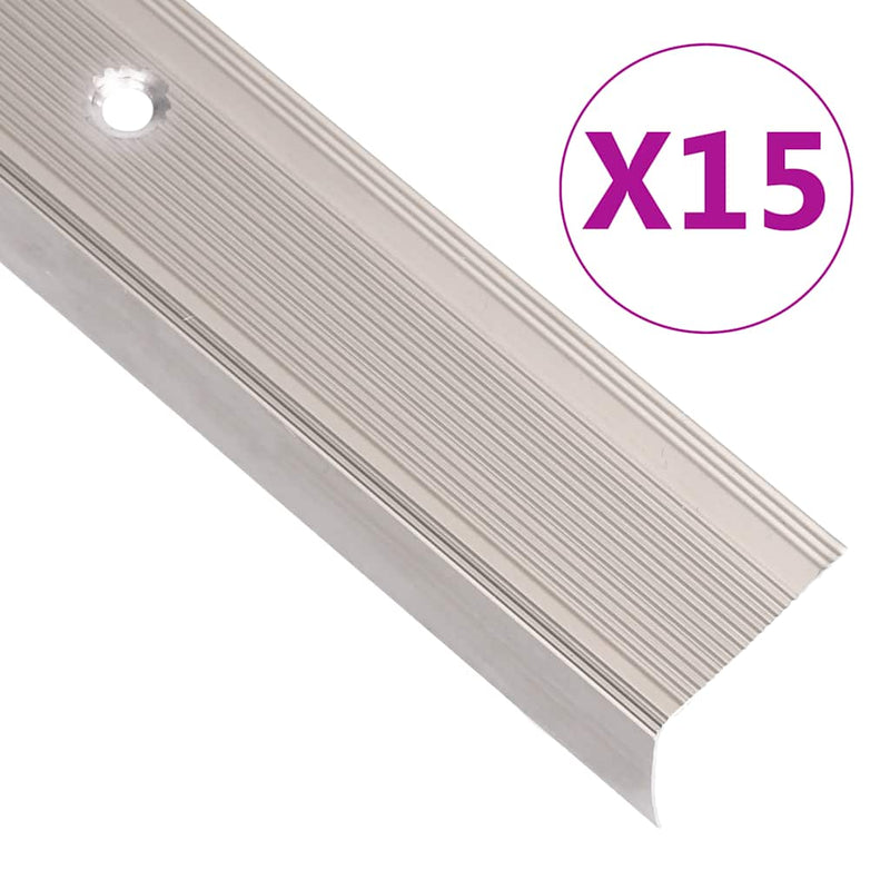 Afbeelding laden in galerijviewer, Vidaxl trapneuzen l-vormig 15 st 100 cm aluminium champagnekleurig