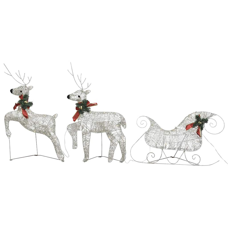 Load image into Gallery viewer, Vidaxl kerstdecoratie rendieren en slee 60 led's goudkleurig