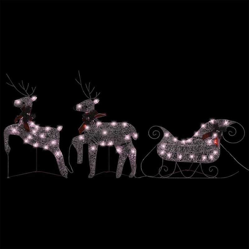 Load image into Gallery viewer, Vidaxl kerstdecoratie rendieren en slee 60 led's goudkleurig