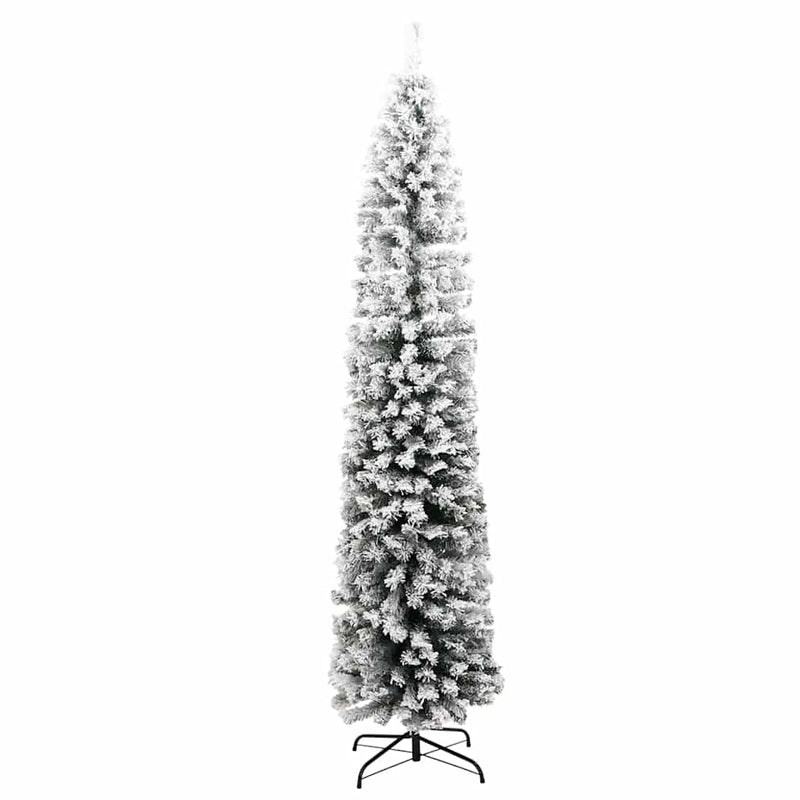 Load image into Gallery viewer, Vidaxl kunstkerstboom met sneeuw smal 210 cm pvc groen