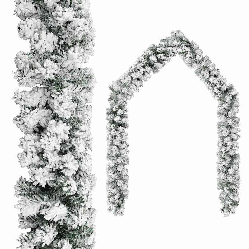 Load image into Gallery viewer, Vidaxl kerstslinger met sneeuw 5 m pvc groen