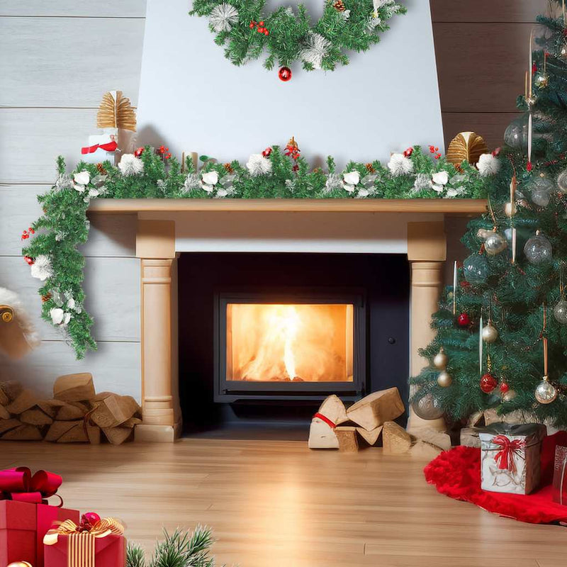 Load image into Gallery viewer, Vidaxl kerstslinger met led-lampjes 2,7 m pvc groen