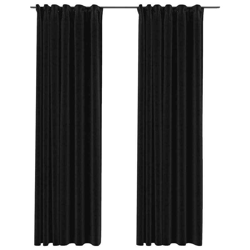 Load image into Gallery viewer, Vidaxl gordijnen linnen verduisterend haken 2 st 140x225 cm antraciet