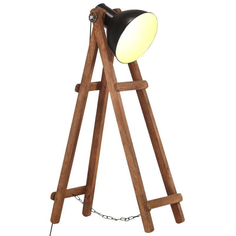 Afbeelding laden in galerijviewer, Vidaxl vloerlamp e27 massief mangohout zwart