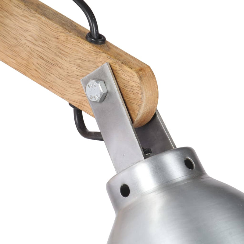 Load image into Gallery viewer, Vidaxl wandlamp e27 massief mangohout en ijzer zilverkleurig