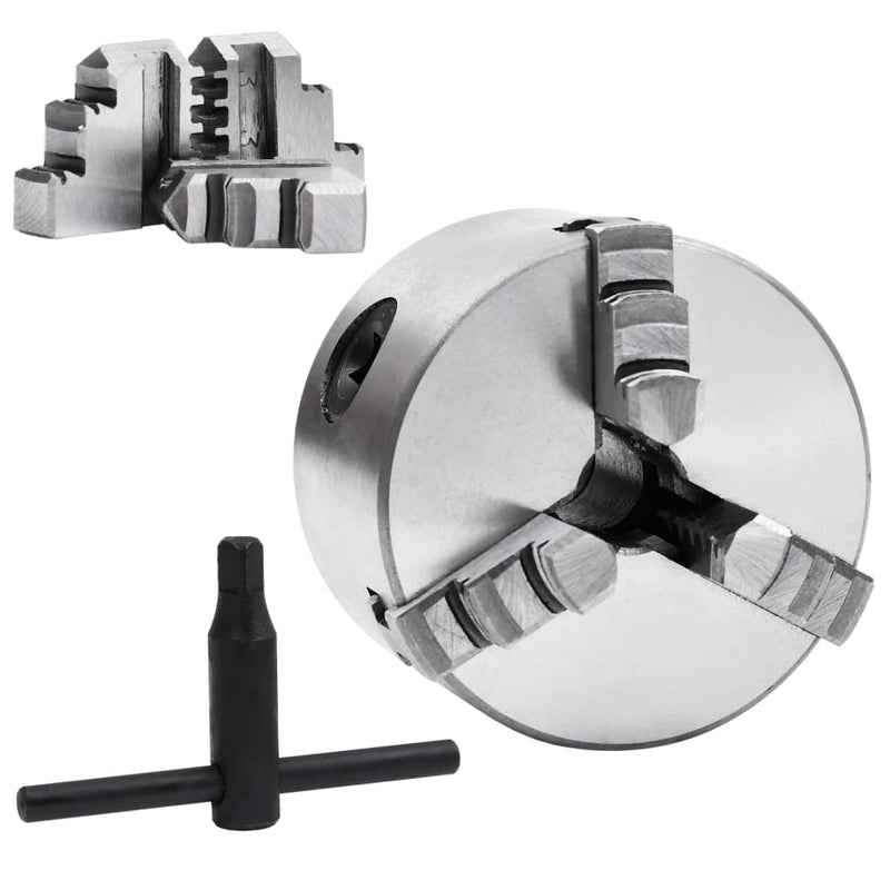 Load image into Gallery viewer, Vidaxl klauwplaat met 3 bekken zelfcentrerend 80 mm staal