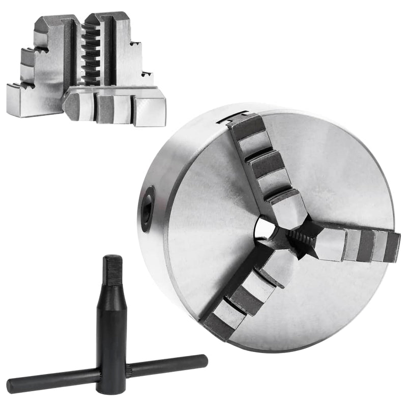 Load image into Gallery viewer, Vidaxl klauwplaat met 3 bekken zelfcentrerend 125 mm staal