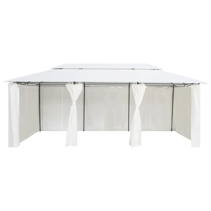 Load image into Gallery viewer, VidaXL Prieel met gordijnen 180g m² 600x298x270 cm wit