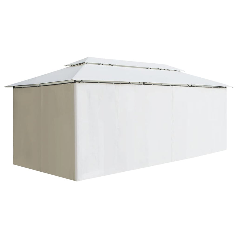 Load image into Gallery viewer, VidaXL Prieel met gordijnen 180g m² 600x298x270 cm wit