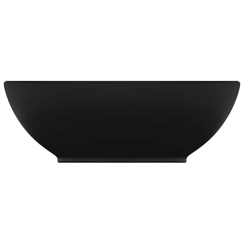 Load image into Gallery viewer, Vidaxl wastafel ovaal 40x33 cm keramiek matzwart