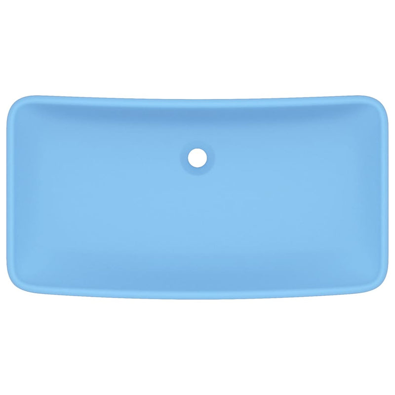 Load image into Gallery viewer, Vidaxl wastafel rechthoekig 71x38 cm keramiek mat lichtblauw