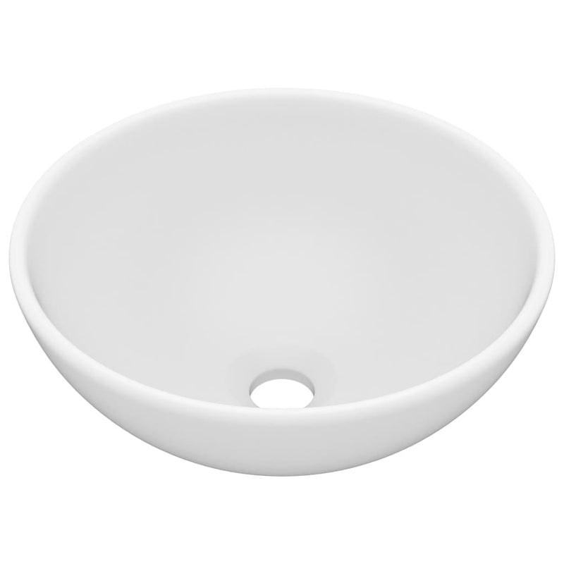 Load image into Gallery viewer, Vidaxl wastafel rond 32,5x14 cm keramiek matwit