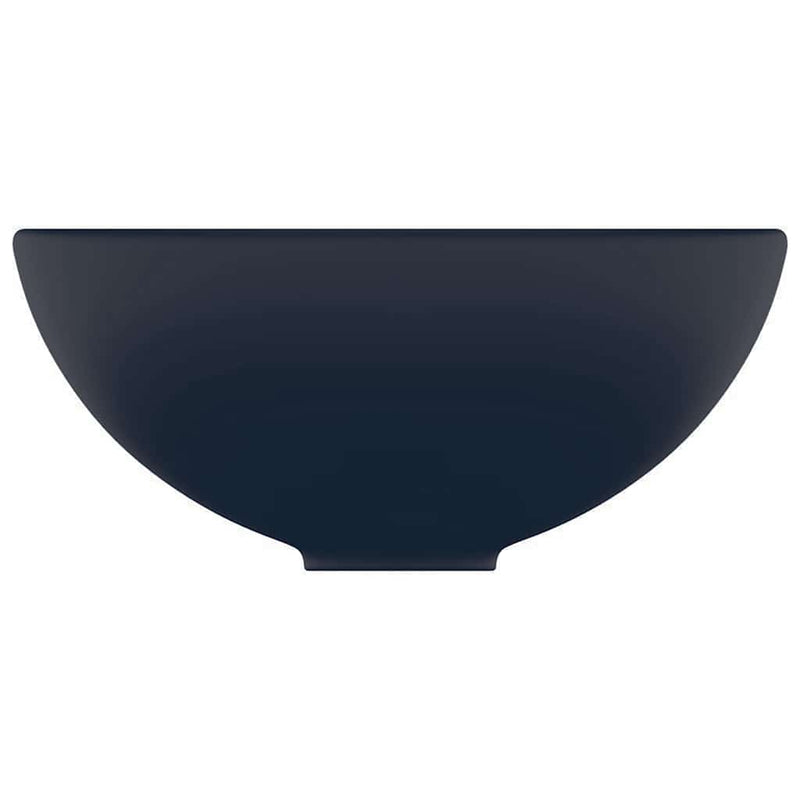 Load image into Gallery viewer, Vidaxl wastafel rond 32,5x14 cm keramiek mat donkerblauw