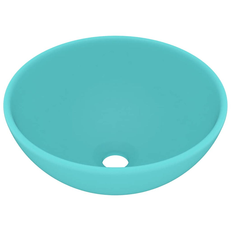 Load image into Gallery viewer, Vidaxl wastafel rond 32,5x14 cm keramiek mat lichtgroen