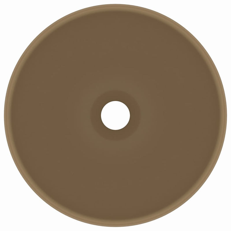Load image into Gallery viewer, Vidaxl wastafel rond 32,5x14 cm keramiek matcrème