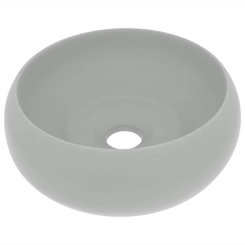 Load image into Gallery viewer, Vidaxl wastafel rond 40x15 cm keramiek mat lichtgrijs