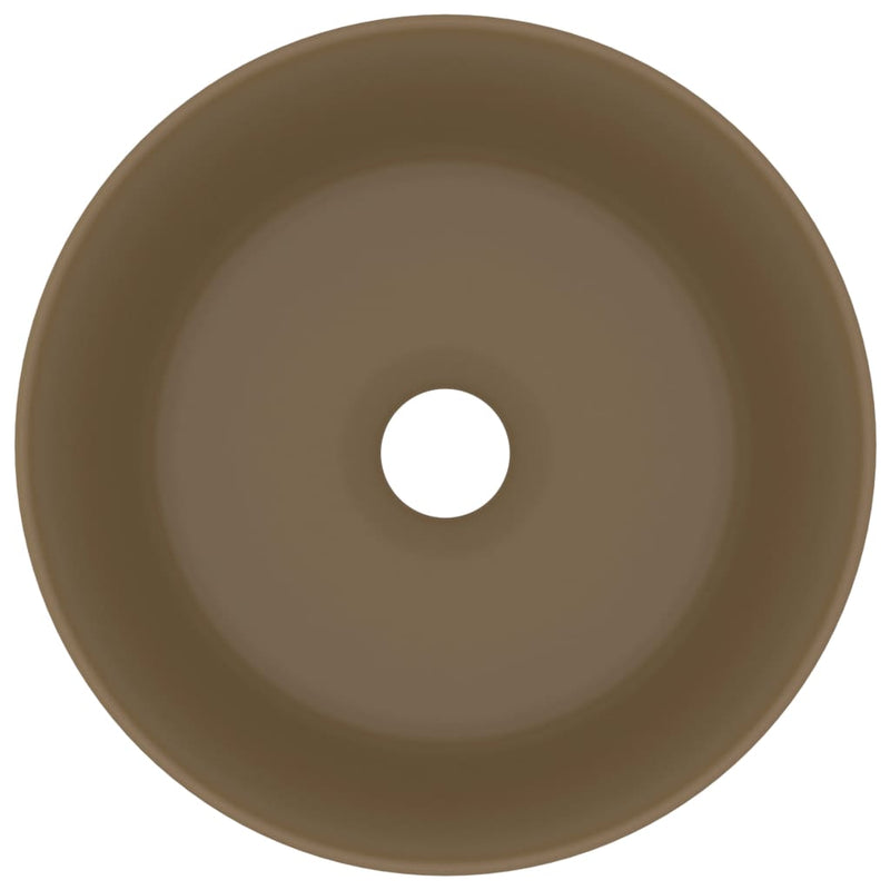 Load image into Gallery viewer, Vidaxl wastafel rond 40x15 cm keramiek matcrème