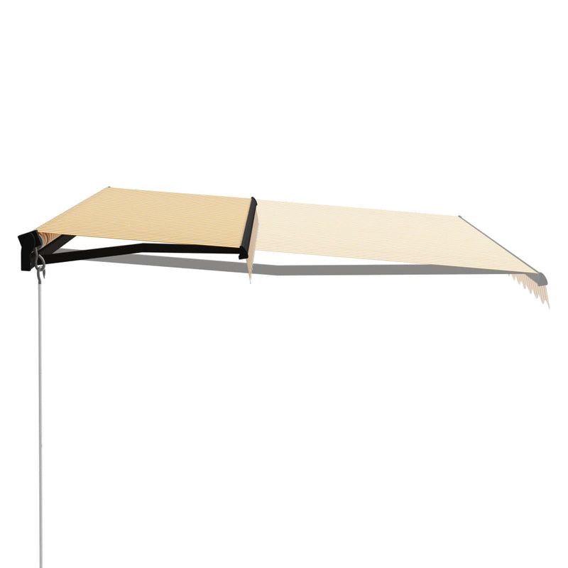 Load image into Gallery viewer, VidaXL Luifel handmatig uittrekbaar met LED 400x300 cm geel en wit