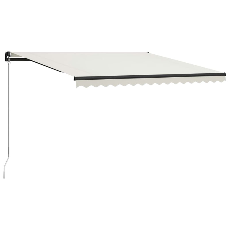 Load image into Gallery viewer, VidaXL Luifel handmatig uittrekbaar met LED 400x300 cm crème