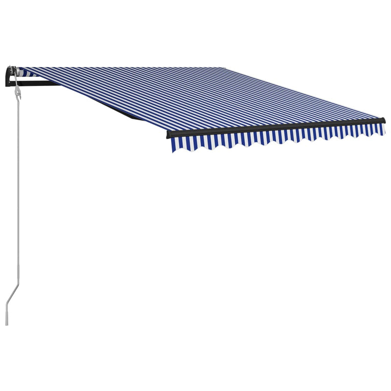 Load image into Gallery viewer, VidaXL Luifel automatisch uittrekbaar 300x250 cm blauw en wit