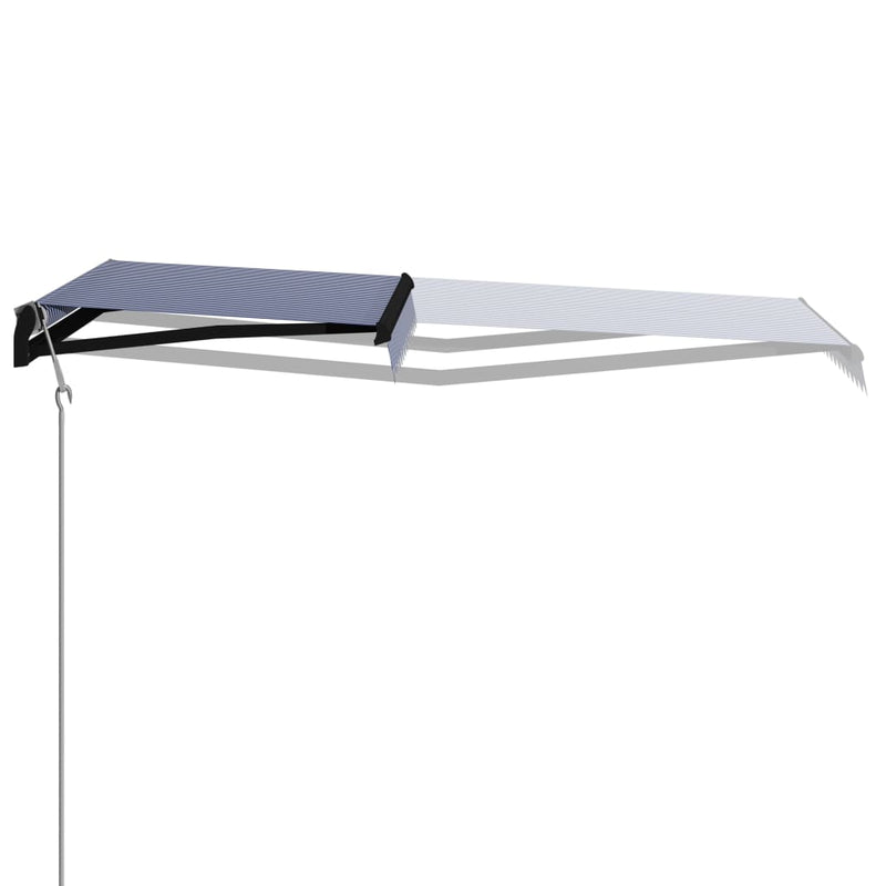 Load image into Gallery viewer, VidaXL Luifel automatisch uittrekbaar 300x250 cm blauw en wit