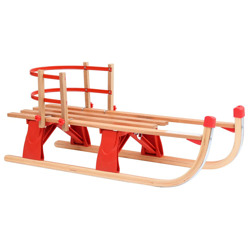 Load image into Gallery viewer, Vidaxl sneeuwslee met rugleuning inklapbaar 119 cm hout