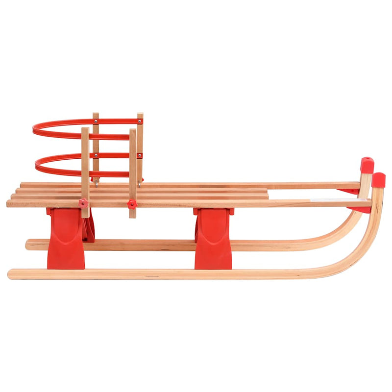 Load image into Gallery viewer, Vidaxl sneeuwslee met rugleuning inklapbaar 119 cm hout